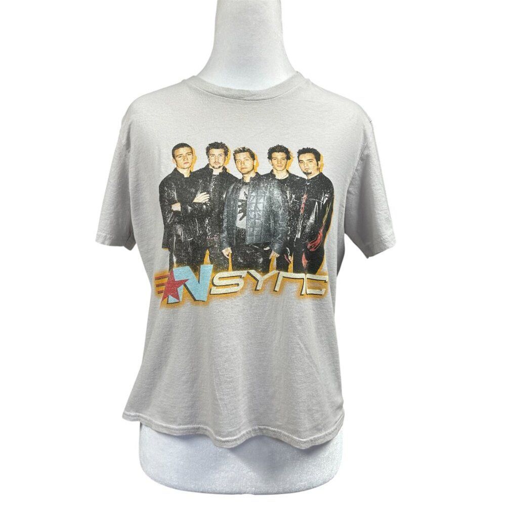 Goodie Two Sleeves NSYNC Gray Band Short Sleeve Tee Shirt Sz XS